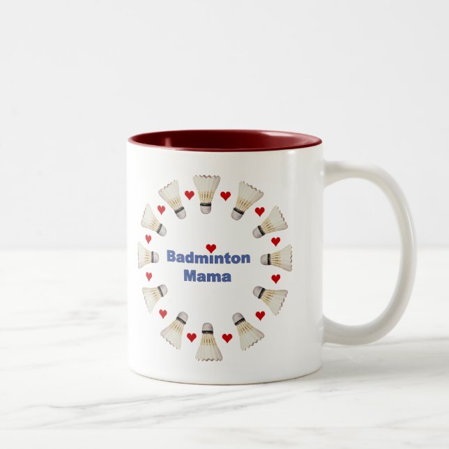 Tasse 2 Couleurs Maman Hearts de badminton (Droit)