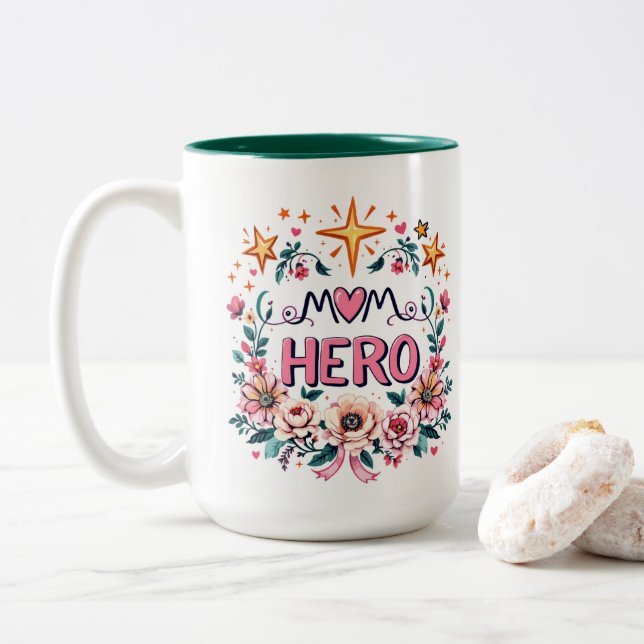 Tasse 2 Couleurs Maman Héros (Avec donut)