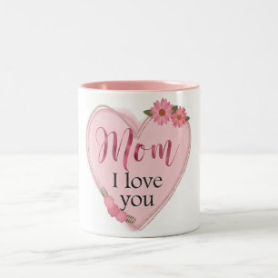Tasse 2 Couleurs Maman Je t'aime / Coeur