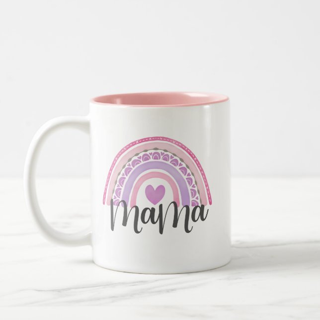 Tasse 2 Couleurs Maman moderne Rainbow Mama Fête des mères Musique (Gauche)