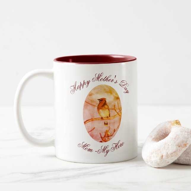 Tasse 2 Couleurs Maman Mon Héros Fête des Mères Se cirer Personnali (Avec donut)