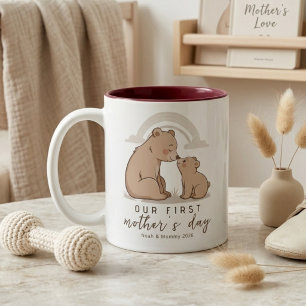 Tasse 2 Couleurs Maman Ourson Bébé Premier Jour des Mères Conceptio