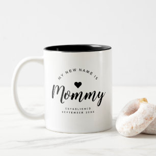 Tasse 2 Couleurs Maman   Personnalisé New Mom Baby Faire-part