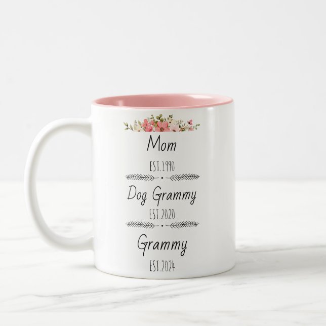 Tasse 2 Couleurs Maman personnalisée Chien Grammy Est Année personn (Gauche)