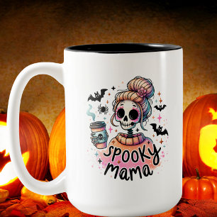 Tasse 2 Couleurs Maman squelette Halloween personnalisé