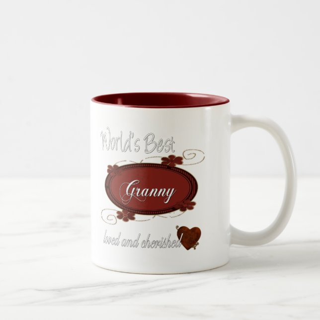Tasse 2 Couleurs Mamie aimée (Droit)