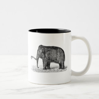 Tasse 2 Couleurs Mammouths Wooly d'illustration vintage de mammouth
