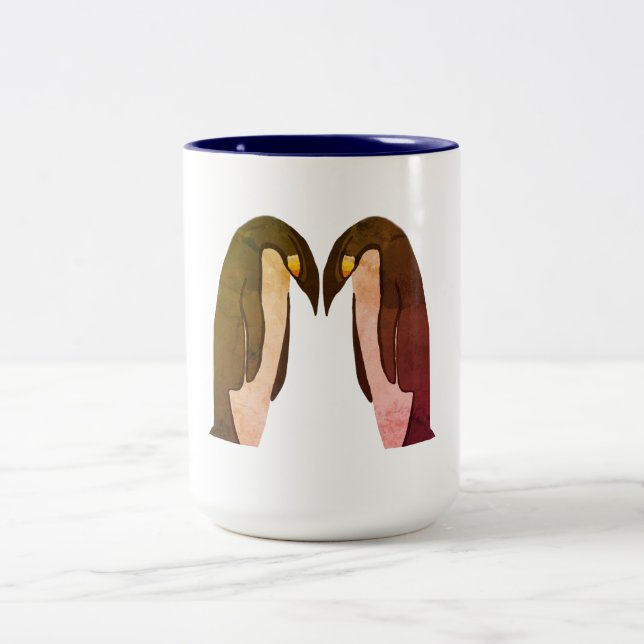 Tasse 2 Couleurs Manchots Amour (Centre)