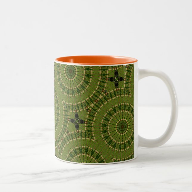 Tasse 2 Couleurs Mandala de la roue verte / Grünes Rad Mandala (Droit)