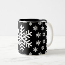 Mandala minimaliste flocons de neige noir et blanc
