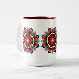 Tasse 2 Couleurs Mandala Motif 02 en rouge