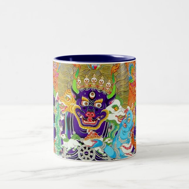 Tasse 2 Couleurs Mandala orientale cool Yamantaka vibrant dieu art (Centre)