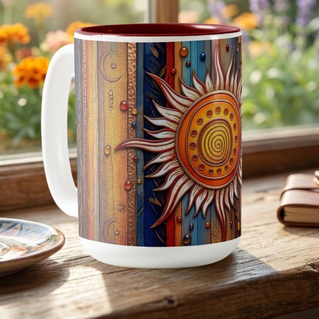 Tasse 2 Couleurs Mandala Soleil Équinoxe  (Créateur téléchargé)