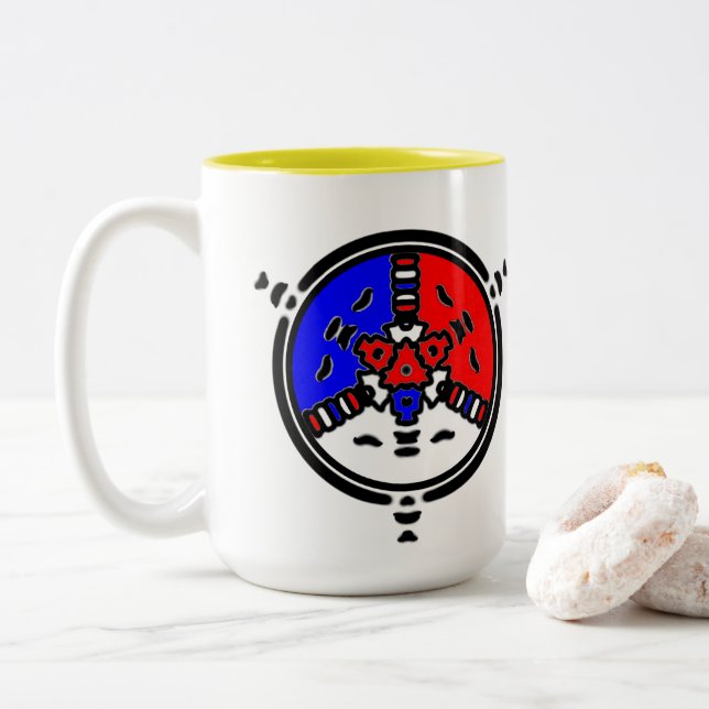 Tasse 2 Couleurs Mandala Zen Puissant (Avec donut)