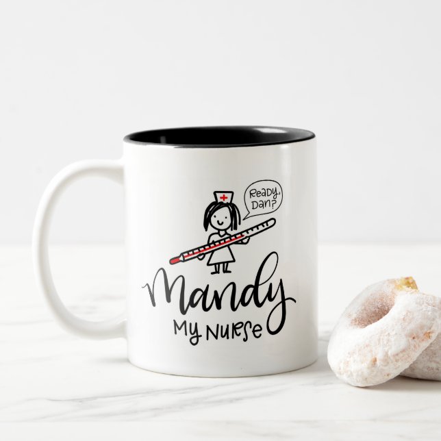 Tasse 2 Couleurs Mandy My Nurse - Custom (Avec donut)