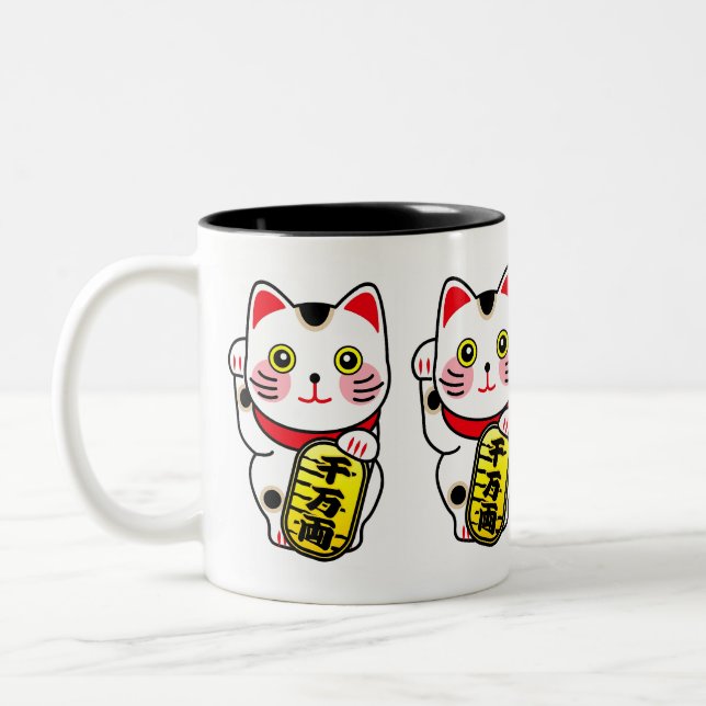 Tasse 2 Couleurs Maneki Neko Japon Chat chanceux (Gauche)