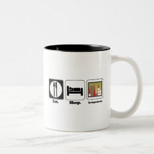 Tasse 2 Couleurs manger dormir backgammon
