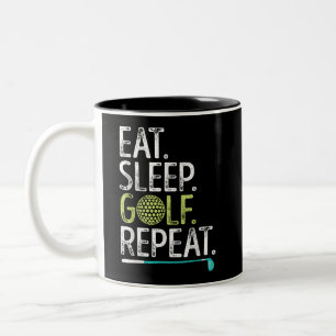 Tasse 2 Couleurs Manger Dormir Golf Répéter Golf Golfeur Drôle Homm