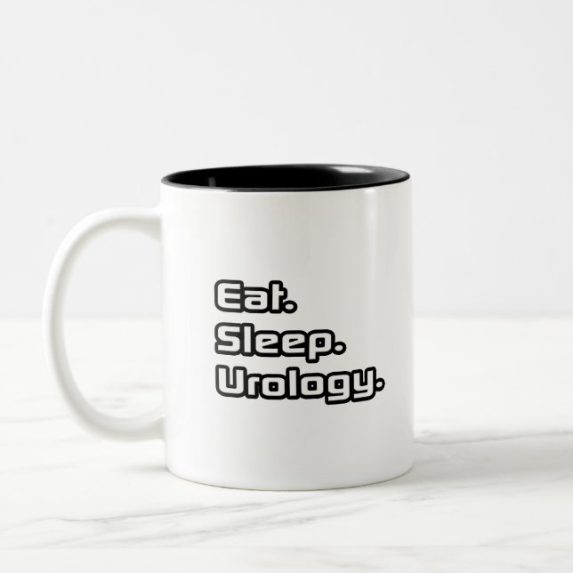 Tasse 2 Couleurs Manger. Dormir. Urologie. (Gauche)