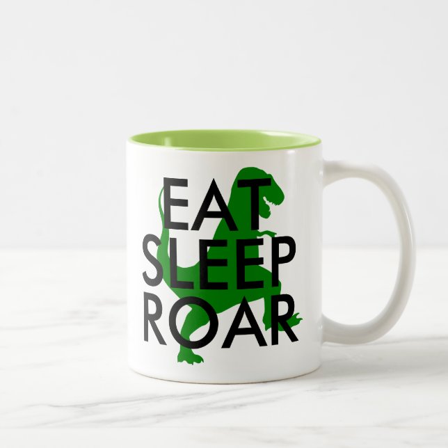 Tasse 2 Couleurs Manger Sleep Roar Dinosaur mule | Mignonne dire go (Droit)