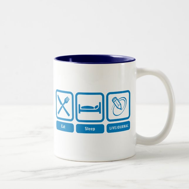 Tasse 2 Couleurs Mangez, dormez, LiveJournal (Droit)
