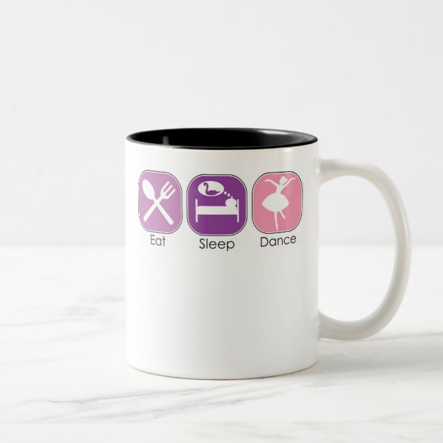 Tasse 2 Couleurs Mangez la danse de sommeil (Droit)