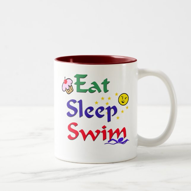 Tasse 2 Couleurs Mangez le bain de sommeil (Droit)