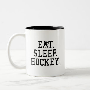 Tasse 2 Couleurs Mangez le hockey sur glace - Amateurs de hockey