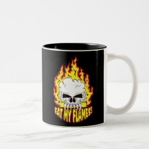 Tasse 2 Couleurs Mangez mon crâne Flames