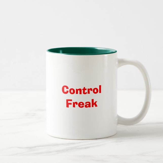 Tasse 2 Couleurs Maniaque du contrôle (Droit)