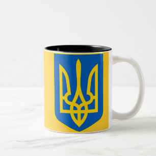 TASSE 2 COULEURS MANTEAU DE L'UKRAINE DES BRAS