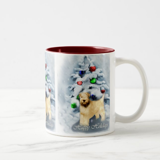 Tasse 2 Couleurs Manteau doux Wheaten Terrier Noël (Droit)
