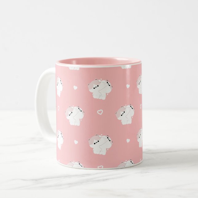 Tasse 2 Couleurs Manx Cat Couple Muple (Devant gauche)