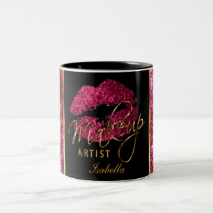 Tasse 2 Couleurs Maquillage Artiste Parties scintillant rose foncé