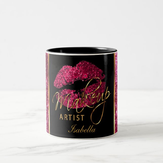 Tasse 2 Couleurs Maquillage Artiste Parties scintillant rose foncé  (Centre)