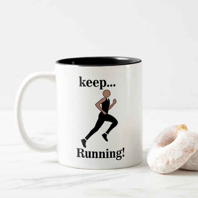 Tasse 2 Couleurs Marathonien du coureur (Avec donut)