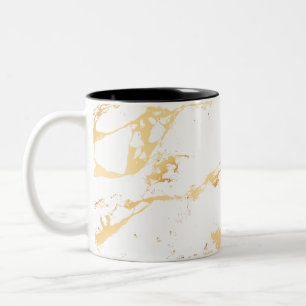 Tasse 2 Couleurs Marbre blanc D'Or Acrylique Peinture De L'Art Abst