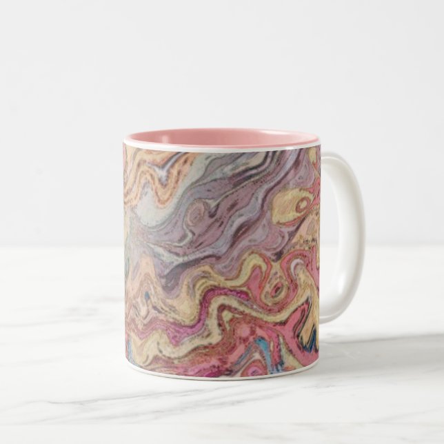 Tasse 2 Couleurs Marbre Pastel (Devant droit)