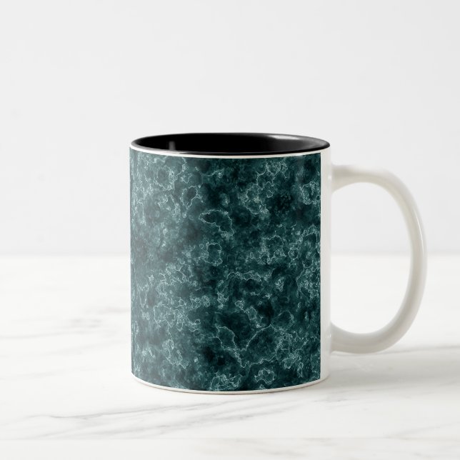 Tasse 2 Couleurs Marbre turquoise noir (Droit)