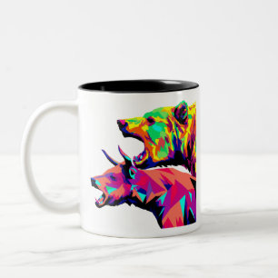 Tasse 2 Couleurs Marchand Stock Bull and Bear