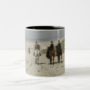 Tasse 2 Couleurs Marche du matin à cheval sur la plage (par Anton M