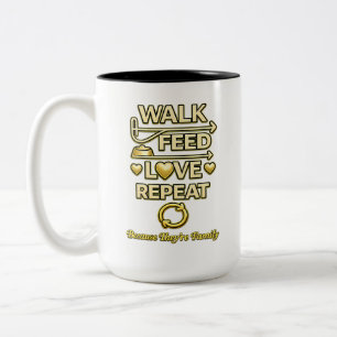 Tasse 2 Couleurs Marcher Nourrir Aimer Répéter Amateur de Chien Min