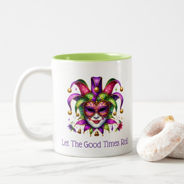 Tasse 2 Couleurs Mardi Gras  (Avec donut)