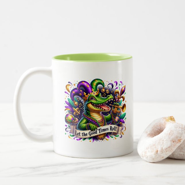 Tasse 2 Couleurs Mardi Gras  (Avec donut)