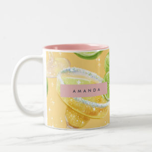 Tasse 2 Couleurs Margarita personnalisée au Sparkle et au citron ve