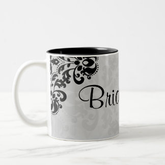 Tasse 2 Couleurs Mariage damassé noir et gris victorien