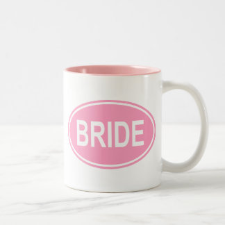 Tasse 2 Couleurs Mariage de mariée Oval Rose
