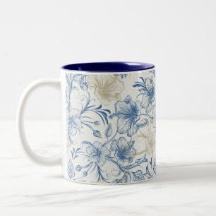 Tasse 2 Couleurs Mariage sur le thème du motif vintage Toile-De-Jou