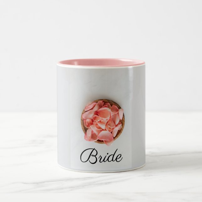 Tasse 2 Couleurs Mariée de fleurs roses (Centre)