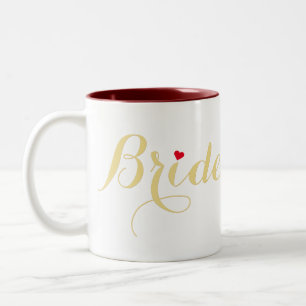 Tasse 2 Couleurs Mariée en or faux Shower de mariage Fête de mariag